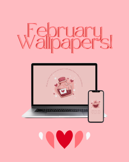 February Wallpaper - Love Potion Mockup