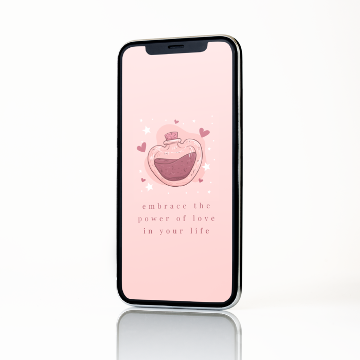 February Wallpaper - Love Potion Mockup